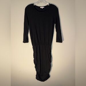 Sundry Charcoal Long Sleeve Side Ruched Sweater Dress Sz 1 (S) #718